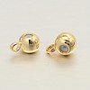 Flat Round Real Gold Plating Brass Charms X-KK-L147-120-NR-2