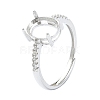Adjustable 925 Sterling Silver Ring Components STER-K179-25P-1