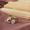 Exquisite Conch Shape Brass Cubic Zirconia Pendant Necklaces NJEW-EE0001-17G-3