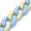 Handmade Opaque Spray Painted Acrylic Curb Chains AJEW-JB00615-02-1