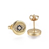 Brass Micro Pave Cubic Zirconia Stud Earrings EJEW-L224-23G-2