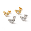 Rack Plating Brass Pave Clear Cubic Zirconia Butterfly Stud Earrings EJEW-F301-27-1
