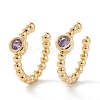 Brass Micro Pave Cubic Zirconia Cuff Earrings LS-EJEW-H109-01I-G-1