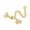 Brass Micro Pave Clear Cubic Zirconia End with Chains LS-KK-P290-24G-1
