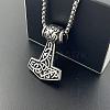 304 Stainless Steel Viking Hammer Pendant Stylish Punk Hip Hop Necklaces NX6366-3