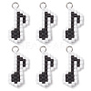 Glass Seed Beaded Musical Note Pendants PALLOY-MZ01050-1
