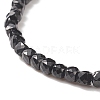 Natural Black Spinel Cube Beaded Stretch Bracelet for Women BJEW-JB08976-04-4
