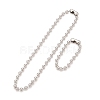 Tarnish Resistant 304 Stainless Steel Ball Chain Necklace & Bracelet Set STAS-D181-02P-01C-1