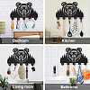 Wood & Iron Wall Mounted Hangers HJEW-WH0055-097-6