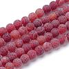 Natural & Dyed Crackle Agate Bead Strands G-T056-6mm-05-1