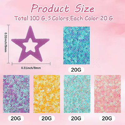 100G 5 Colors Plastic Sequins Beads PVC-CP0001-02A-1