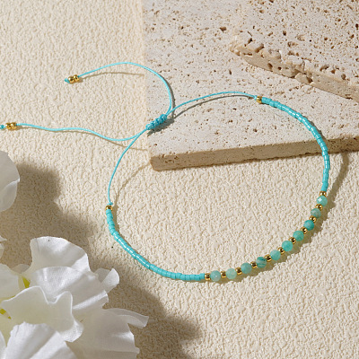 Natural Amazonite Beads Braided Bead Bracelets LS-KZ2587-3-1