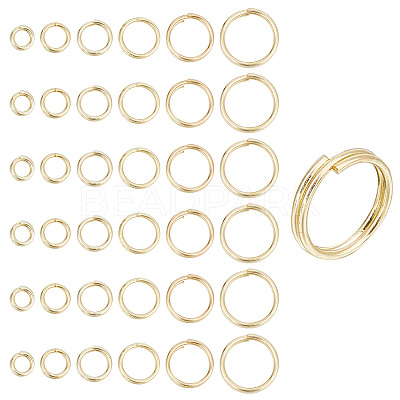 120Pcs 6 Styles Brass Split Rings KK-GO0001-52-1