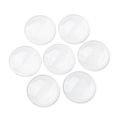 Transparent Glass Cabochons X-GGLA-R026-35mm-1