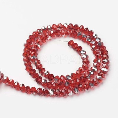 Electroplate Transparent Glass Beads Strands EGLA-A034-T6mm-M05-1