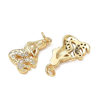 High Polished Ocean Brass Micro Pave Clear Cubic Zirconia Pendants CU-CBAF3CF-02A-01-1