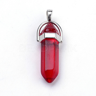 Glass Pointed Pendants GLAA-S167-06-1
