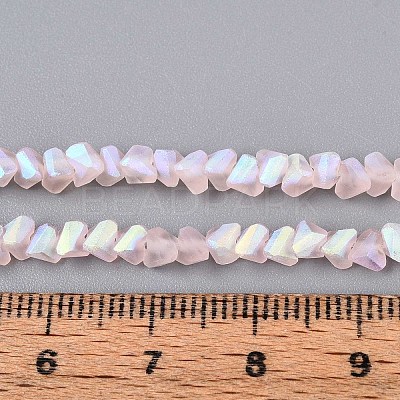 Frosted Transparent Glass Beads Strands GLAA-N054-4mm-02-1