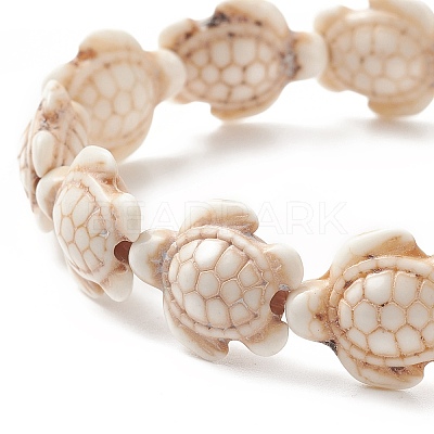 Dyed Synthetic Sea Turtle Beaded Stretch Bracelets for Women BJEW-JB09934-02-1