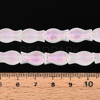 Frosted Glass Beads Strands X-GLAA-T023-40C-09-1