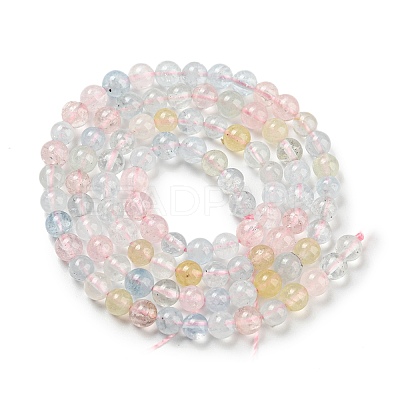 Natural Morganite Beads Strands G-P503-4MM-02-1