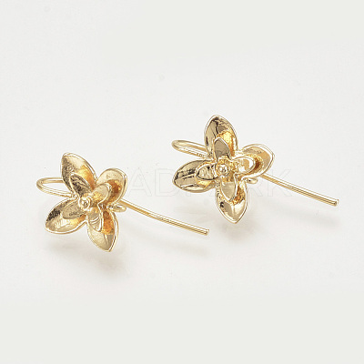 Brass Stud Earring Findings KK-T027-116G-1