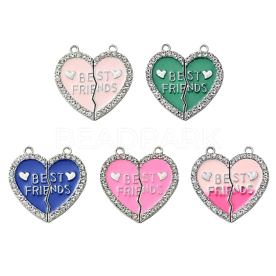 5 Sets 5 Colors Alloy Enamel Split Pendant ENAM-YW0001-98B-1