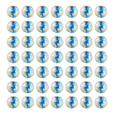 100Pcs Crackle Transparent Glass Beads GLAA-TADJ0001-12E-1