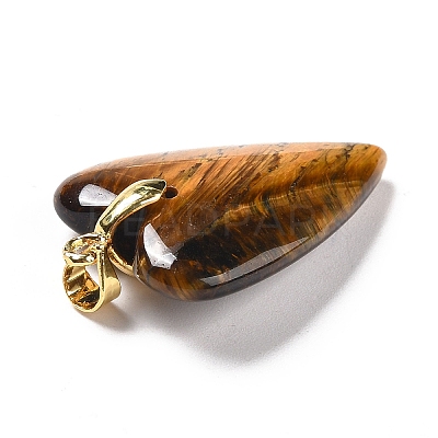 Natural Tiger Eye Pendants X-G-E570-01G-07-1