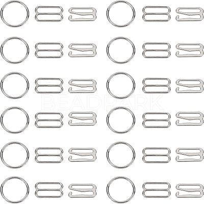 180Pcs 3 Styles Zinc Alloy Slider Buckles IFIN-NB0001-36-1