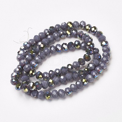 Electroplate Opaque Glass Beads Strands EGLA-A034-P4mm-S14-1