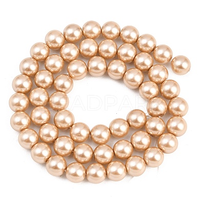 Eco-Friendly Dyed  Glass Pearl Round Beads Strands HY-A002-8mm-RB064-1