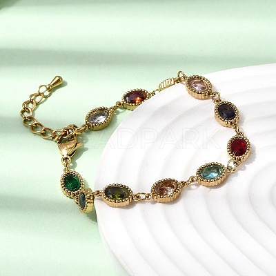 304 Stainless Steel Link Chain Bracelets for Women BJEW-A093-01B-G-1