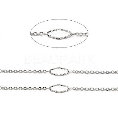 Tarnish Resistant Handmade 304 Stainless Steel Rhombus Link Chains CHS-G025-02P-1