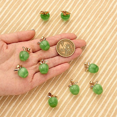 10Pcs Apple Gemstone Charm Pendant Crystal Quartz Healing Natural Stone Pendants Opal Buckle for Jewelry Necklace Earring Making Crafts JX526G-1