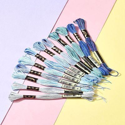 12 Skeins 12 Colors 6-Ply Polyester Embroidery Floss OCOR-FS0001-01A-01-1