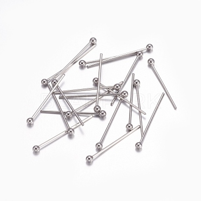 Tarnish Resistant 304 Stainless Steel Ball Head Pins STAS-O105-04-0.6x18mm-1