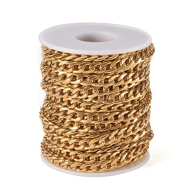 Ion Plating(IP) 304 Stainless Steel Cuban Link Chains CHS-G010-02G-1