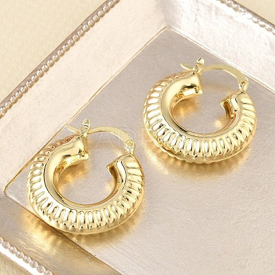 Brass Hoop Earrings for Women KK-CBAD851-40G-1