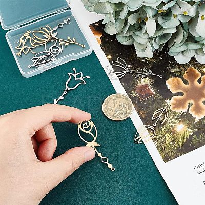 8Pcs 8 Style 201 Stainless Steel Pendants STAS-UN0033-37-1