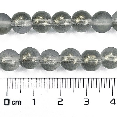 Frosted Transparent Glass Bead Strands X1-GLAA-P065-8mm-12-1