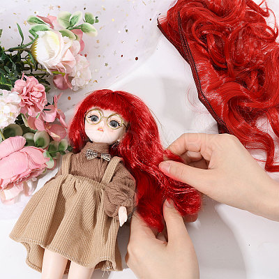 PP Doll Wig Long Curly Hair DIY-WH0591-249C-26-1