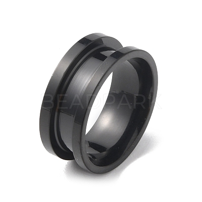 201 Stainless Steel Grooved Finger Ring RJEW-WH0004-32A-EB-1