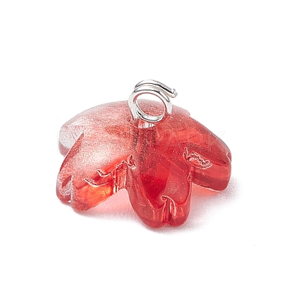 9Pcs 9 Colors Two Tone Glass Charms PALLOY-JF04513-1