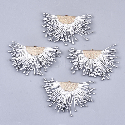 Polycotton(Polyester Cotton) Tassel Pendant Decorations X-FIND-T041-15-1