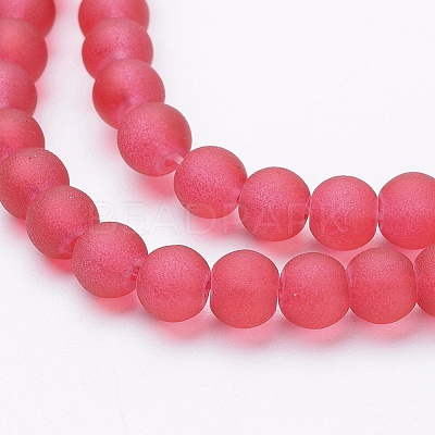 Baking Paint Transparent Glass Bead Strands X-GLAA-S031-4mm-40-1