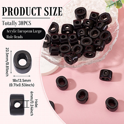 Acrylic European Beads OACR-TAC0013-14O-1