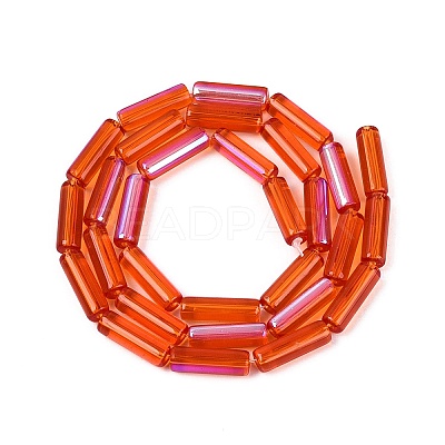 Electroplate Transparent Glass Beads Strands EGLA-Q132-02A-E02-1