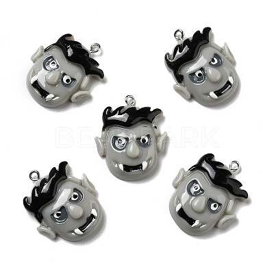 Halloween Opaque Resin Pendants X-RESI-B011-06-1
