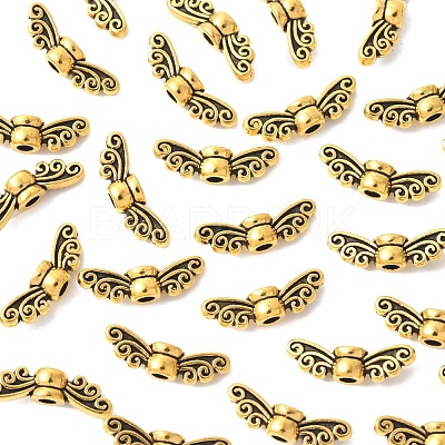 100Pcs Tibetan Style Alloy Fairy Wing Beads TIBEB-FS0001-14-1